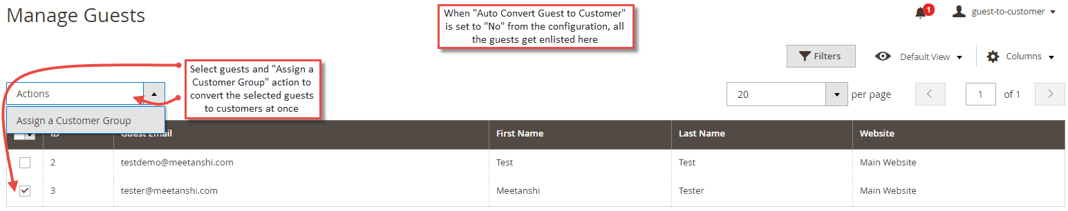 Manage Guests Grid
