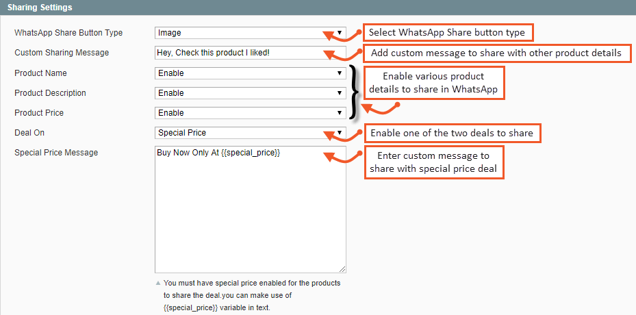 Sharing Settings